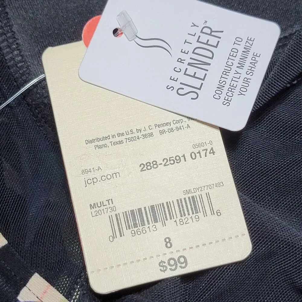 St John's Bay 1Pc Swimsuit Secretly Slender - Size 8 NWT